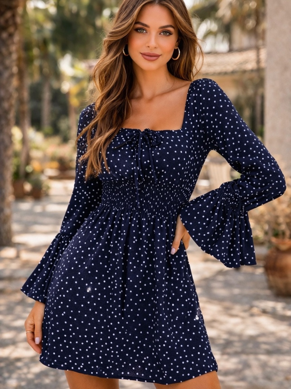 Princess Polly “Polka Dot Smocked-Waist” Mini Dress | US 4 / AU 8